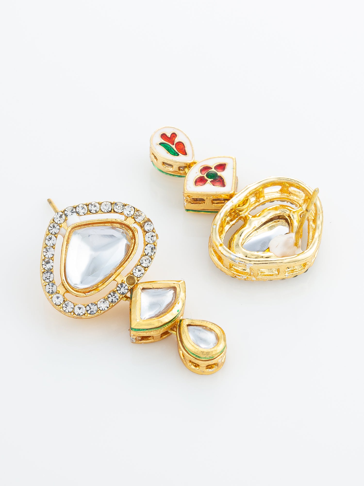 Tiered Kundan Articulated Earrings – View 3 | Aadita Jewelry