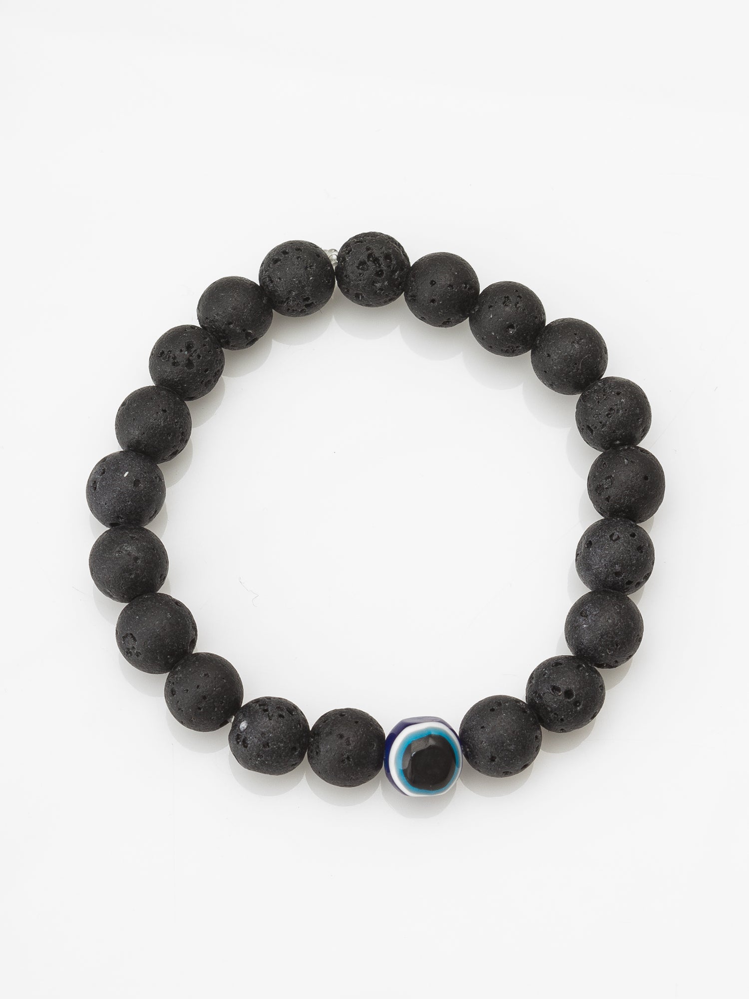 Black Lava Stone Evil Eye Beaded Bracelet – View 2 | Aadita Jewelry