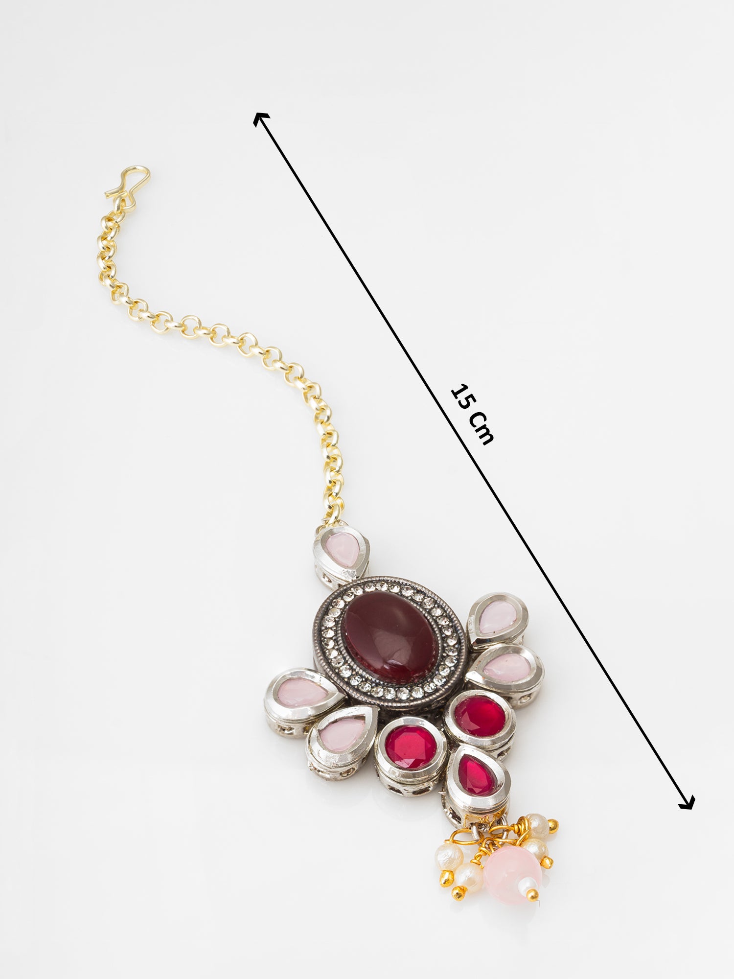 Traditional Kundan Floral Mang Tikka – View 4 | Aadita Jewelry