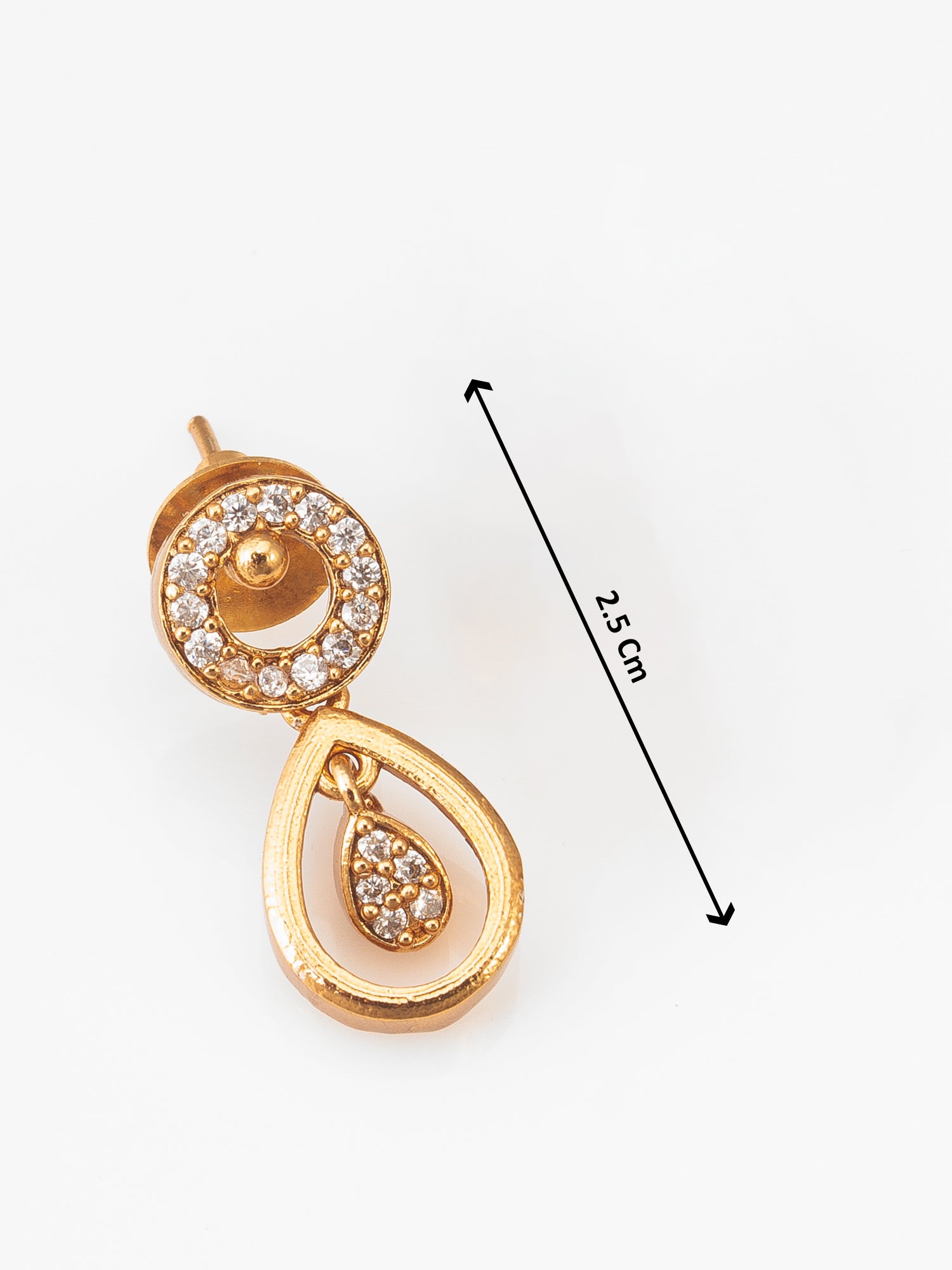 Gold-Plated AD Stone endant Necklace Set with Drop Earrings – View 5 | Aadita Jewelry