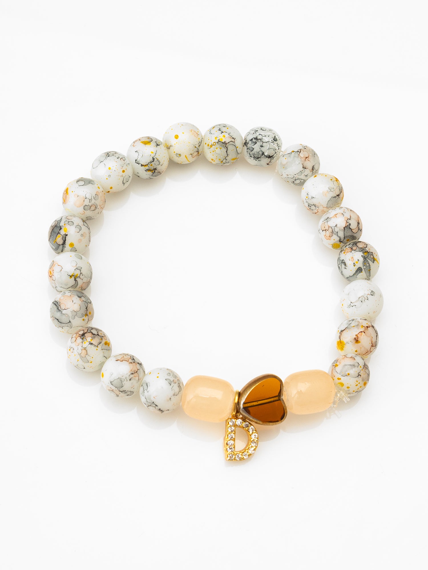 White Stone Gold Accent Beaded Bracelet – View 2 | Aadita Jewelry