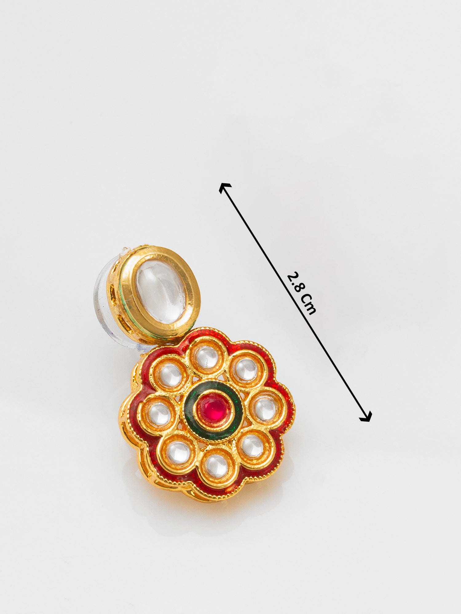 Floral Kundan Pearl Multicolour Necklace Set – View 5 | Aadita Jewelry