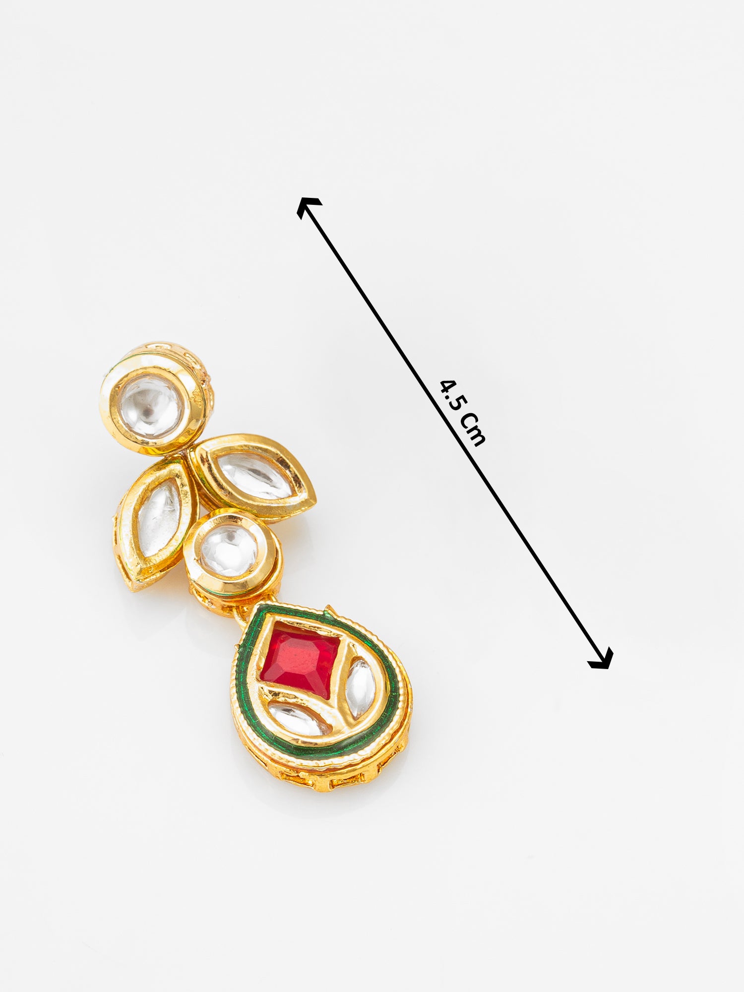Gold-Plated Kundan Dangle Earrings with Drop – View 3 | Aadita Jewelry