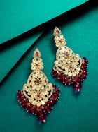 Ruby Red Kundan Chandbali Style Earrings – View 4 | Aadita Jewelry