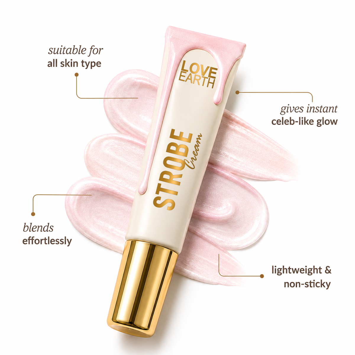 Love Earth 4 in 1 Strobe Cream Rose Gold - image 5