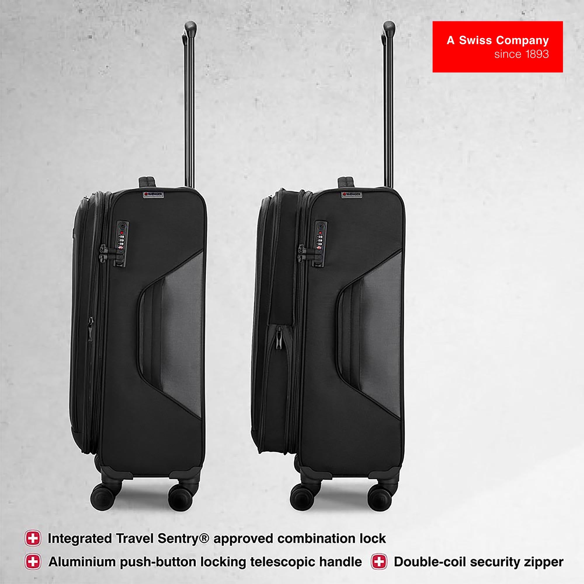 Wenger Fantic Pro Check-in Suitcase - Large (Value Edition) - Black - Image 6