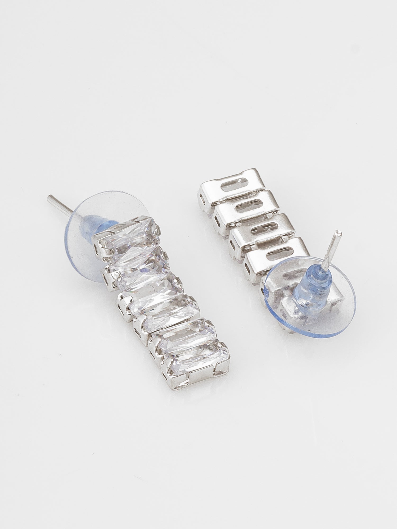 Contemporary American Diamond Necklace Set with Rectangular Stone Pattern – View 3 | Aadita Jewelry