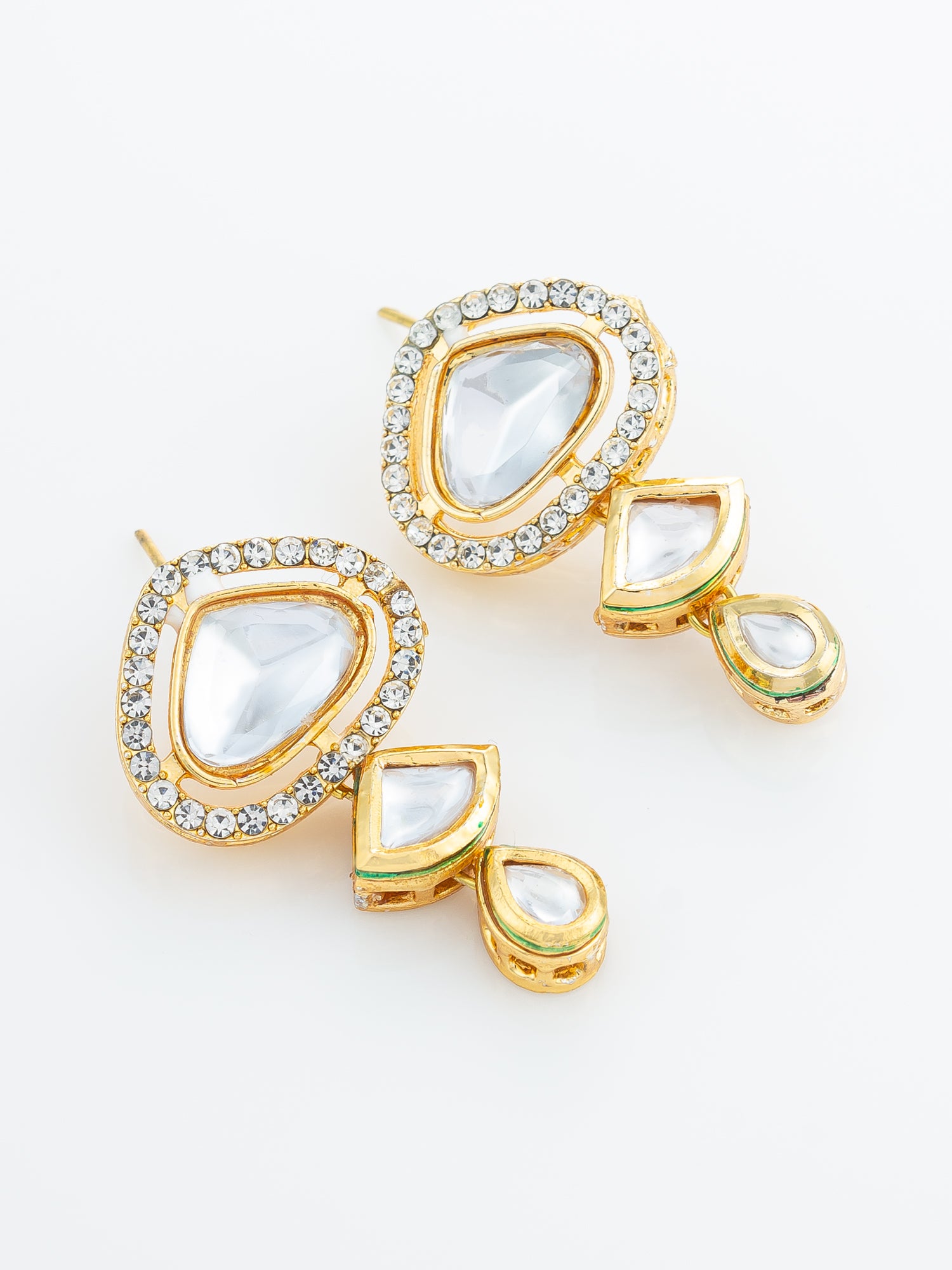 Tiered Kundan Articulated Earrings – View 2 | Aadita Jewelry