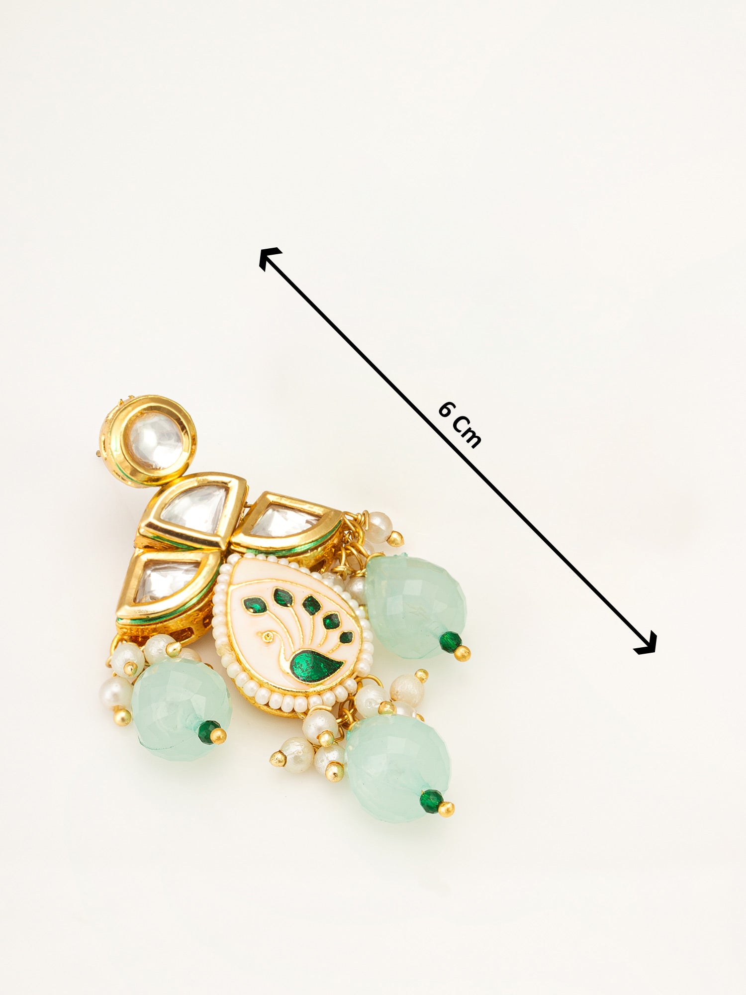 Traditional Kundan Drop Earrings – View 3 | Aadita Jewelry