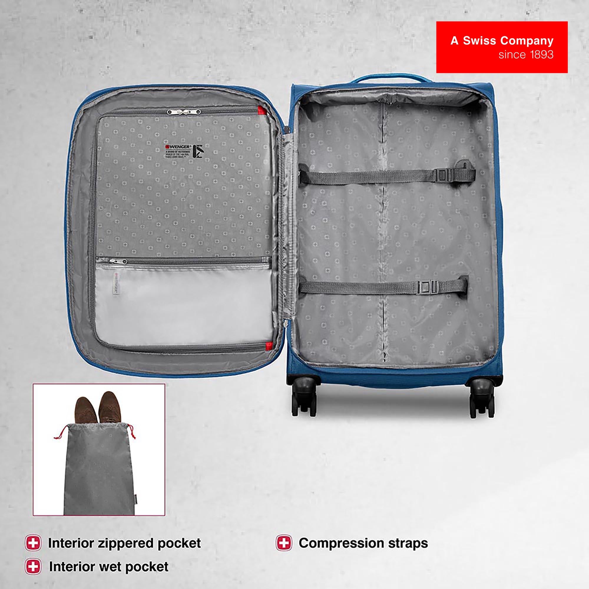Wenger Castic Pro Check-in Suitcase - Large (Value Edition) - Blue - Image 5