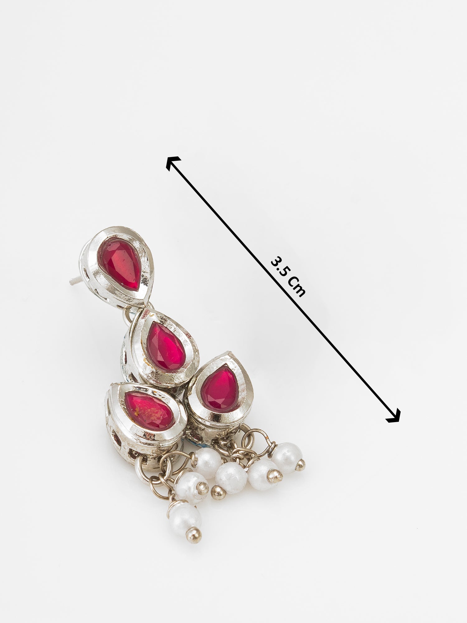 Silver Plated drop Earrings with Pearl Bunches – View 3 | Aadita Jewelry