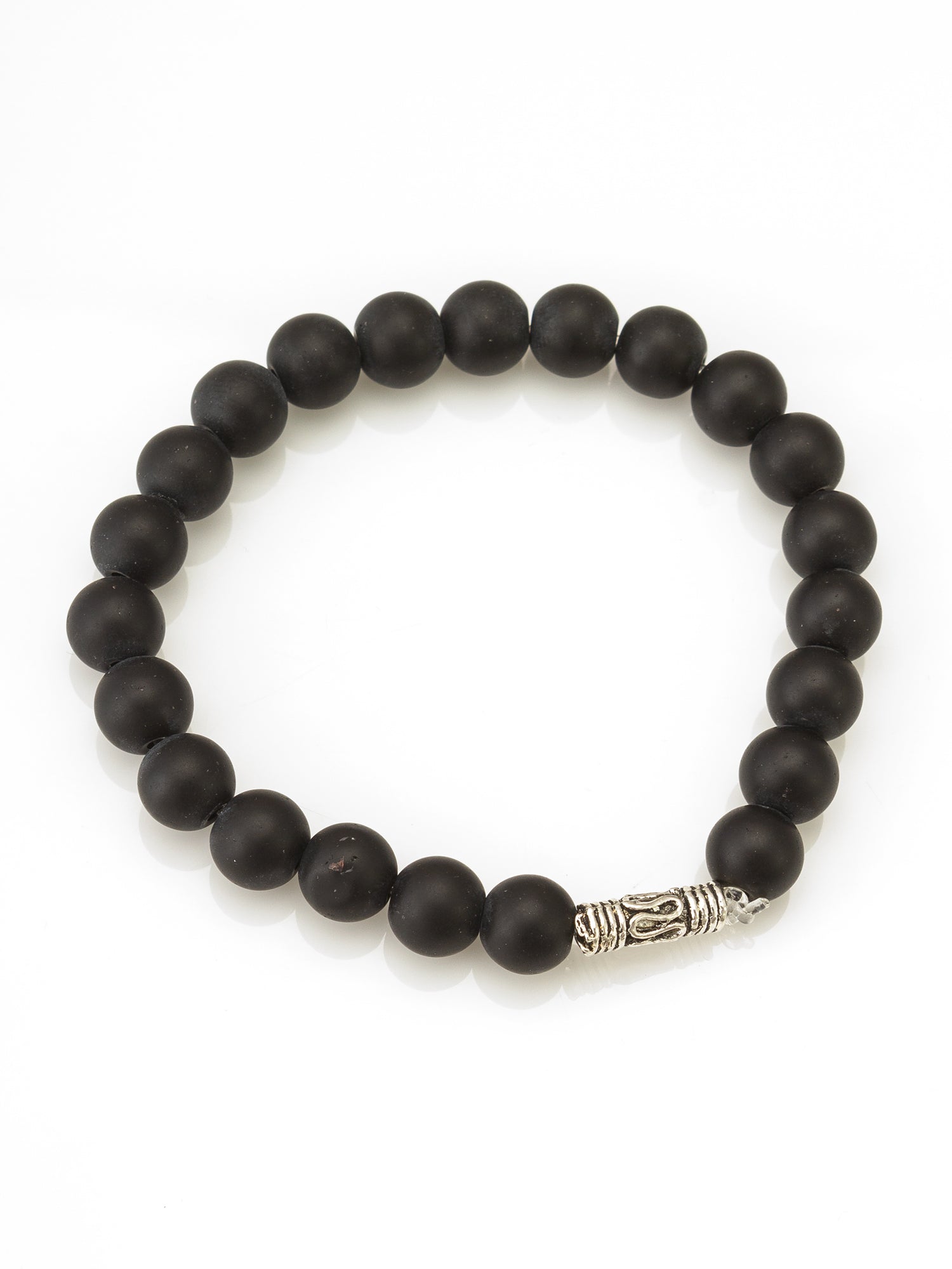 Classic Matte Black Beaded Bracelet – View 2 | Aadita Jewelry