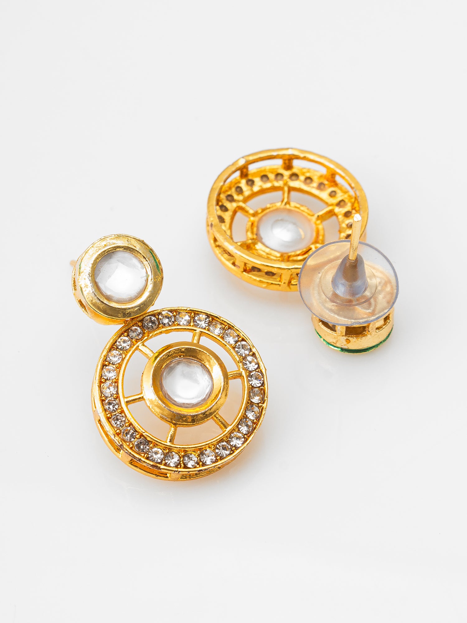 Round Kundan Pendant Mangalsutra with Earrings – View 3 | Aadita Jewelry