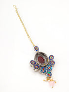 Traditional Kundan Floral Mang Tikka – View 3 | Aadita Jewelry