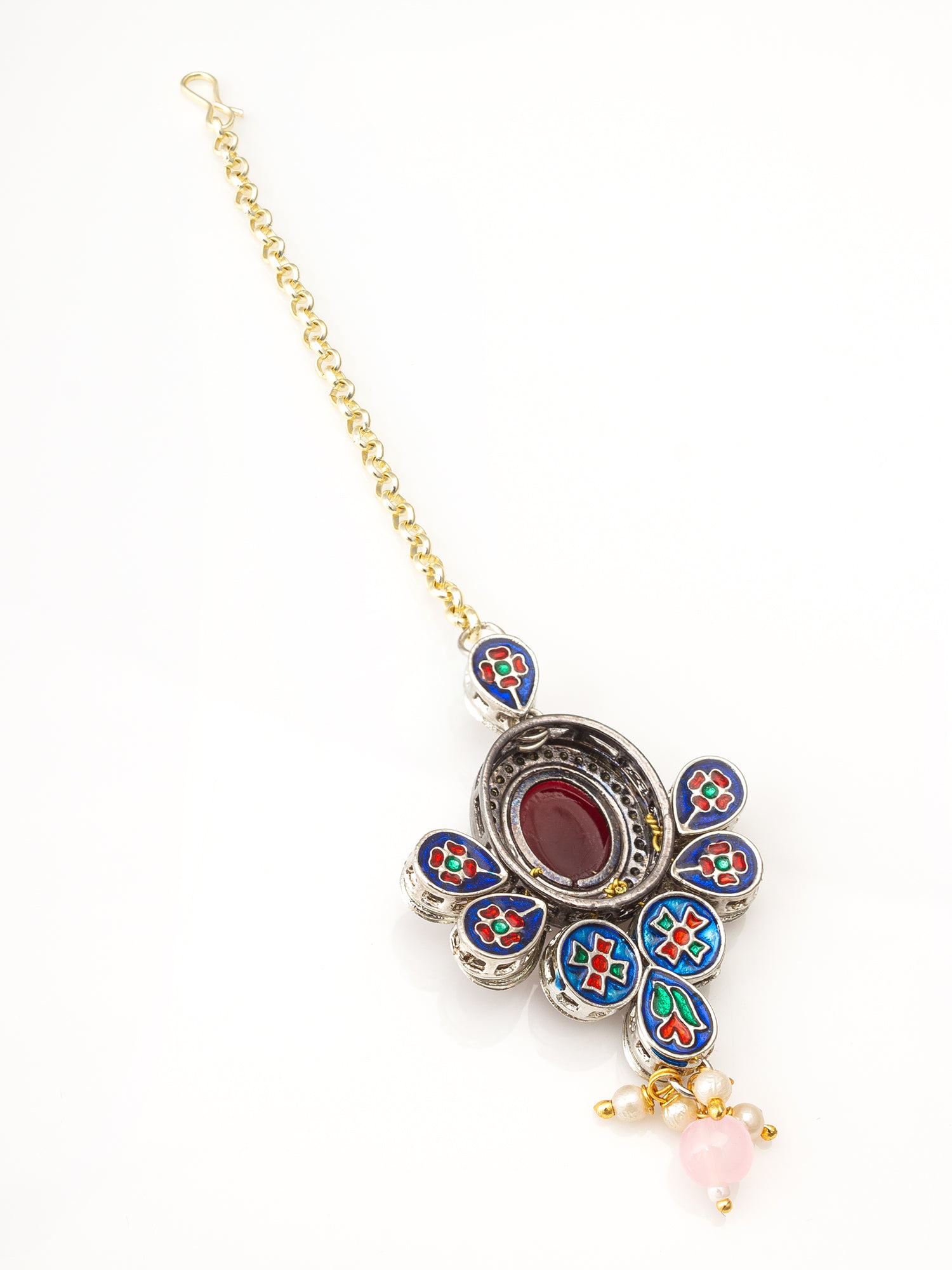 Traditional Kundan Floral Mang Tikka – View 3 | Aadita Jewelry