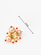 Five-Strand Peach Pearl Mala Necklace Set with Kundan Cluster Earrings – View 5 | Aadita Jewelry