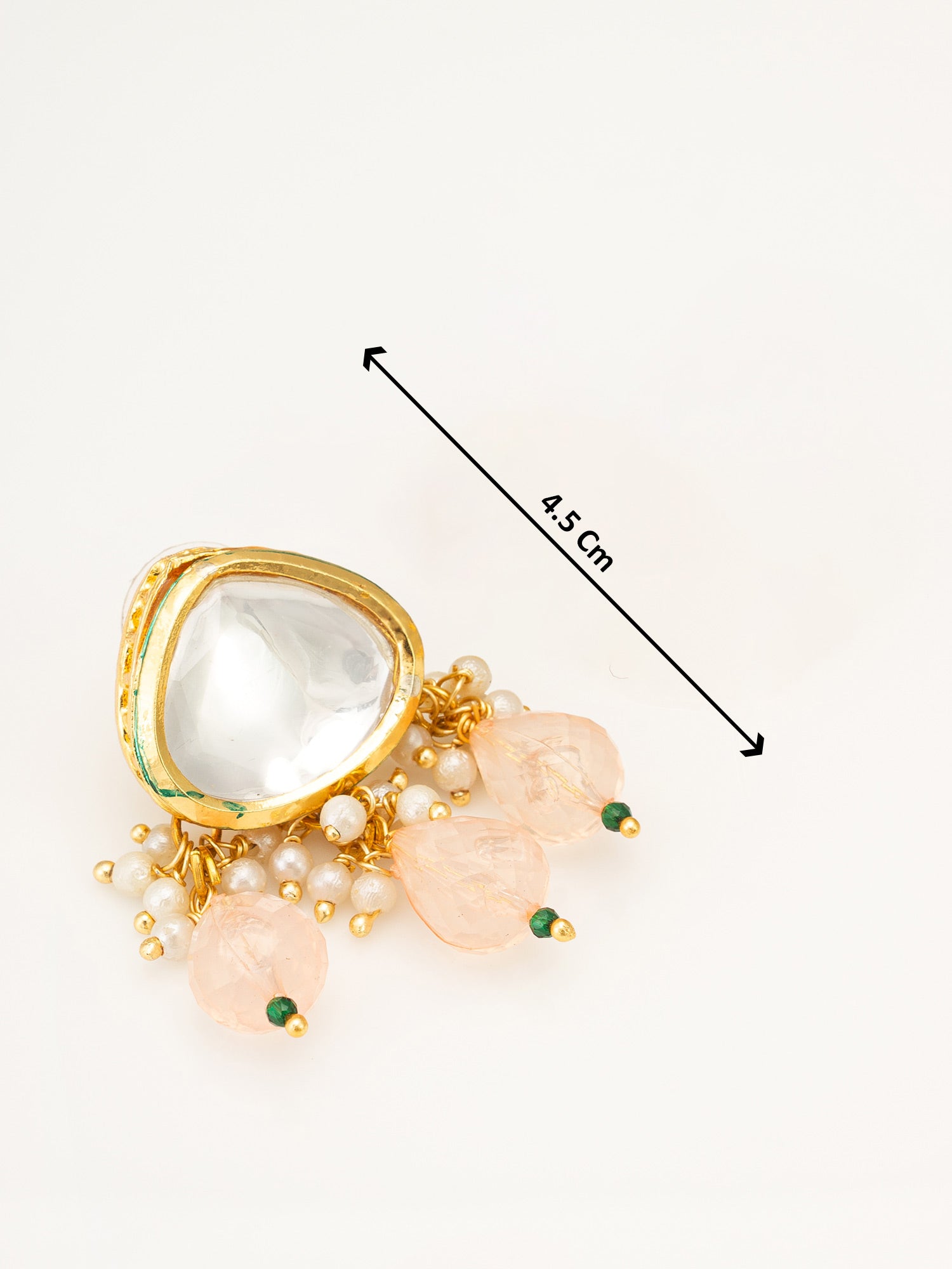 Earrings with Peach Drops – View 3 | Aadita Jewelry