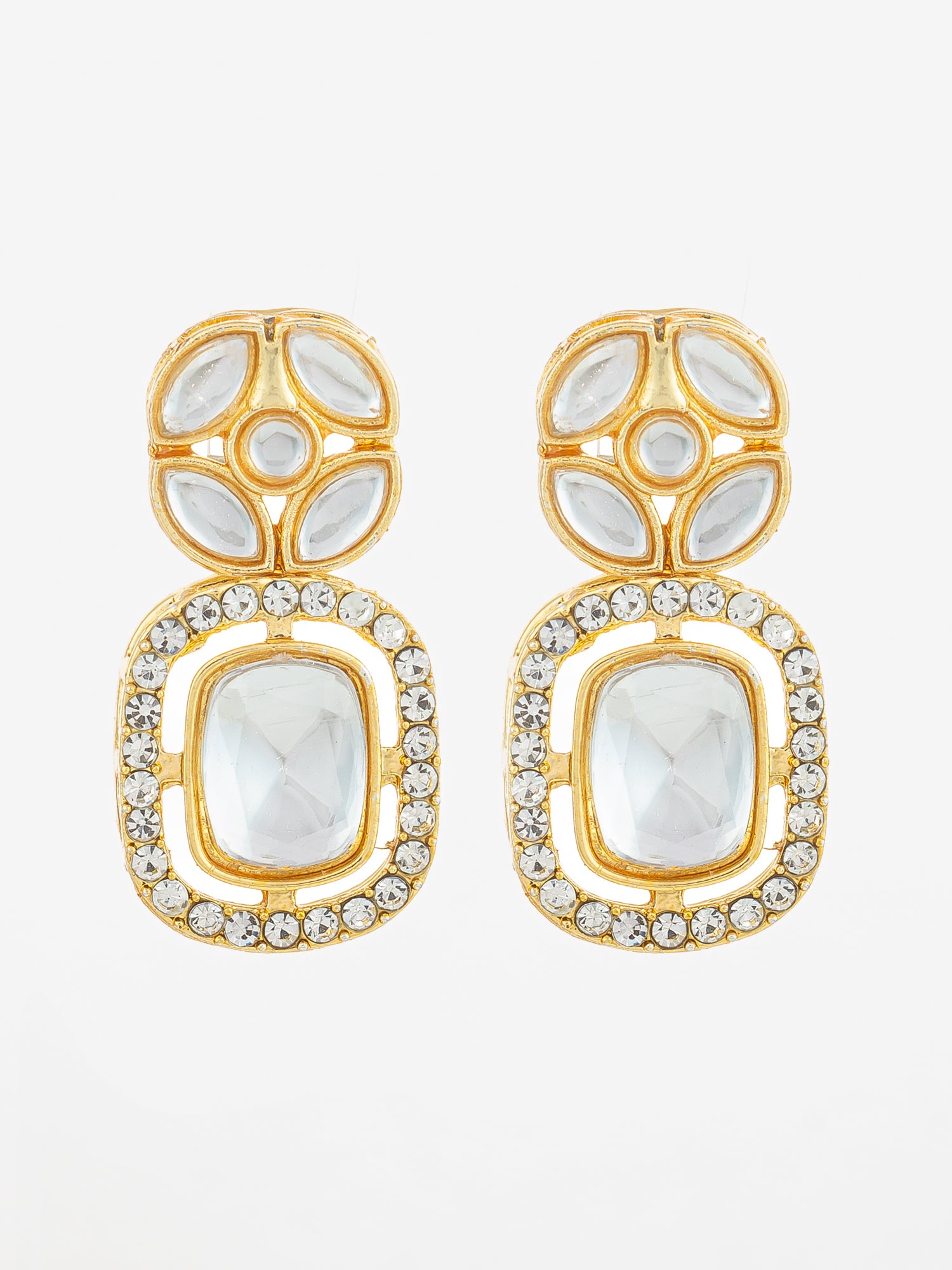 Geometric Crystal Statement Earrings | Aadita Jewelry