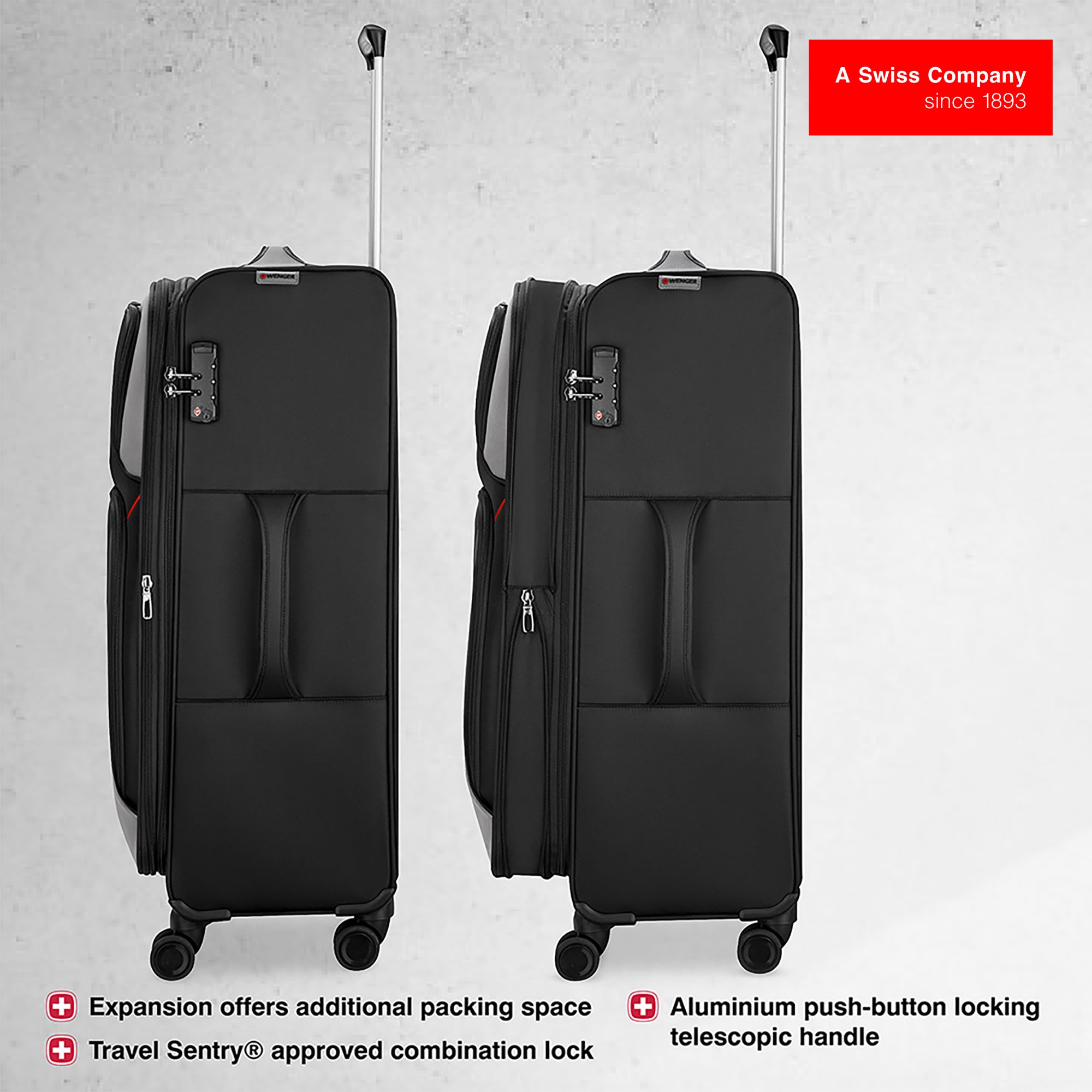 Wenger Castic Pro Check-in Suitcase - Large - Black - Image 6
