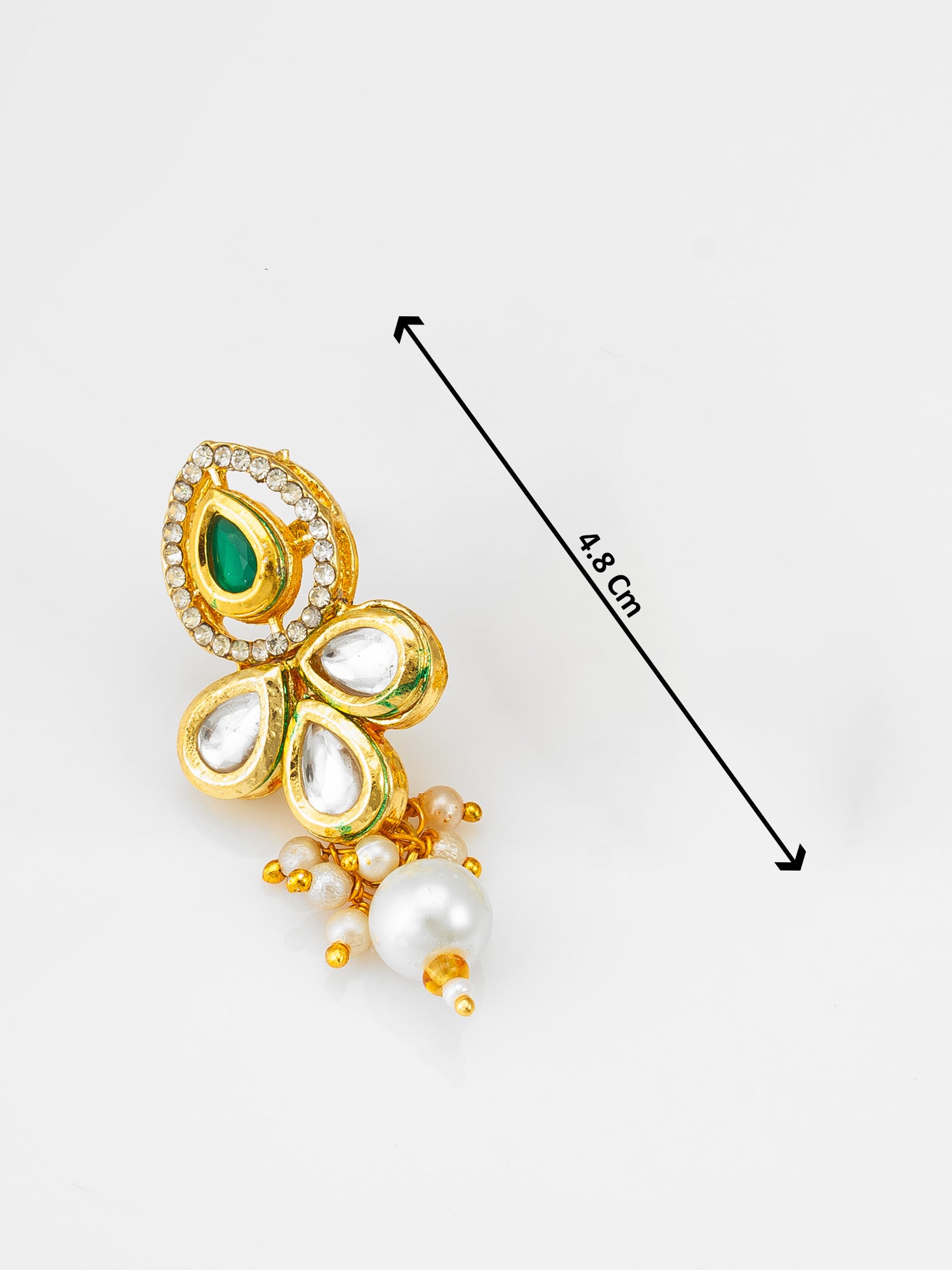 Kundan Floral Pendant Pearl Mala Necklace Set with Earrings – View 5 | Aadita Jewelry