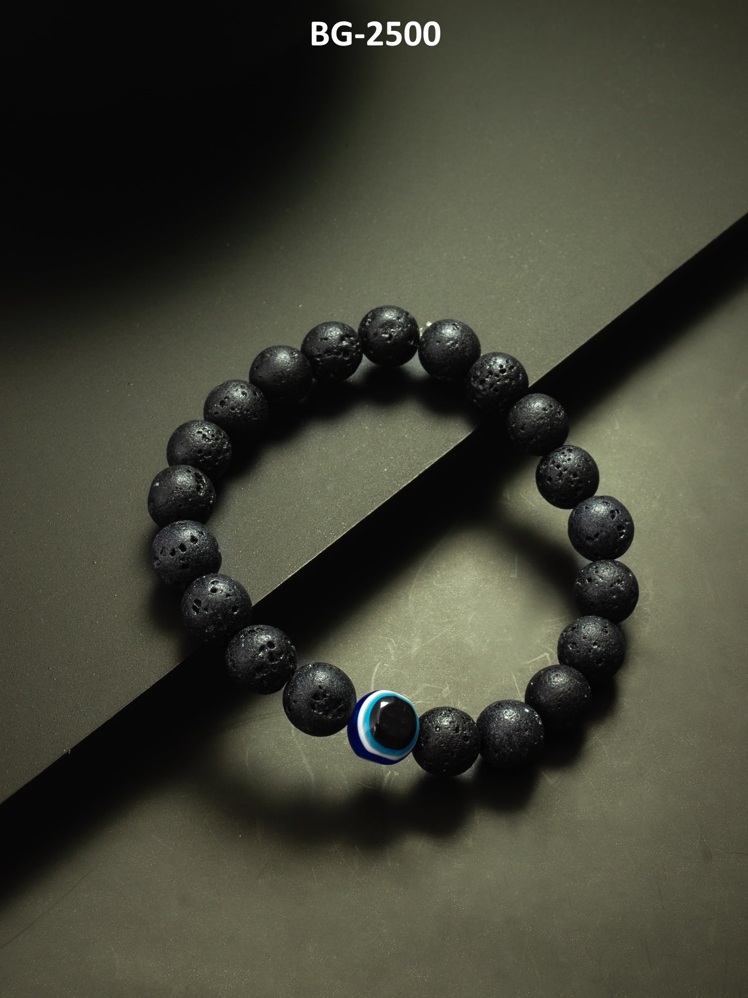 Black Lava Stone Evil Eye Beaded Bracelet – View 4 | Aadita Jewelry