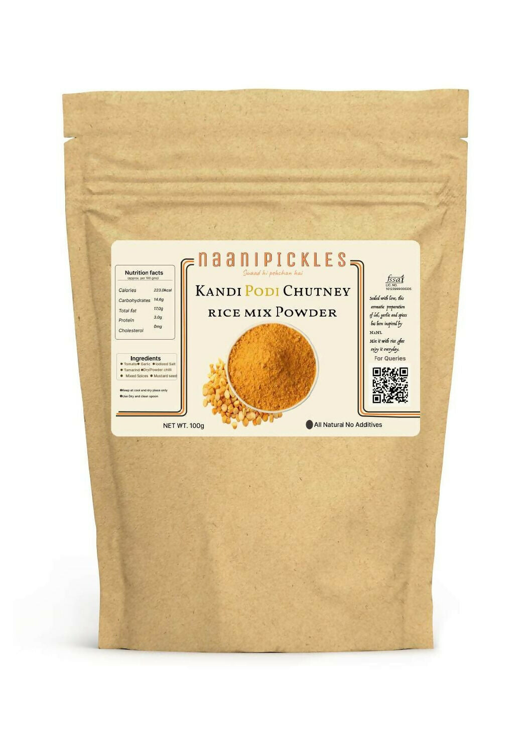 Traditional Andhra Kandi Podi (Chutney Powder), Homemade Style, Protein-Rich Lentil Spice Mix, Authentic Flavor, Ready to Eat JPS PRODUCTS (ACHSA)