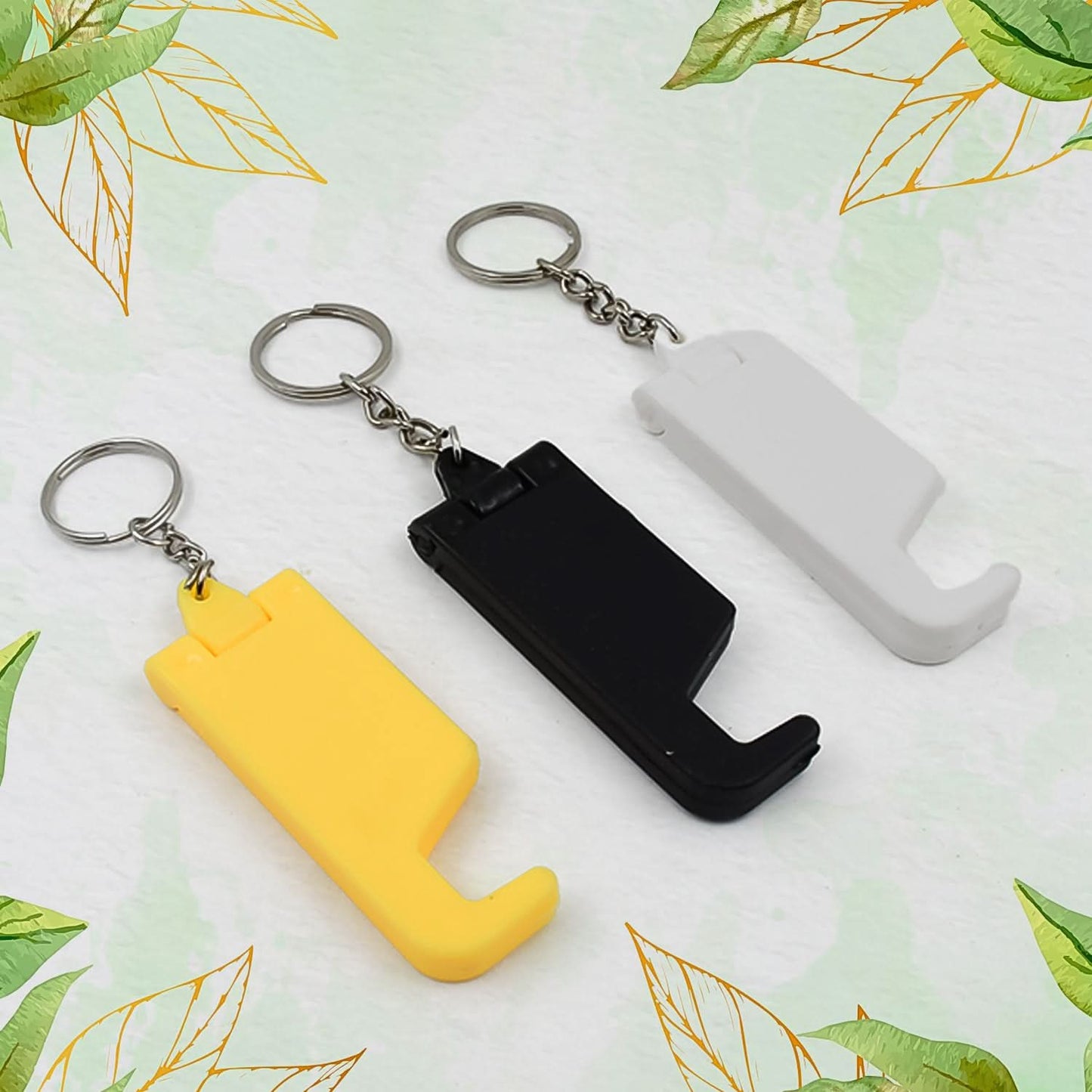 2-in-1 Plastic Keychain with Mobile Phone Stand & Cable Organizer  (100 Pcs Set )