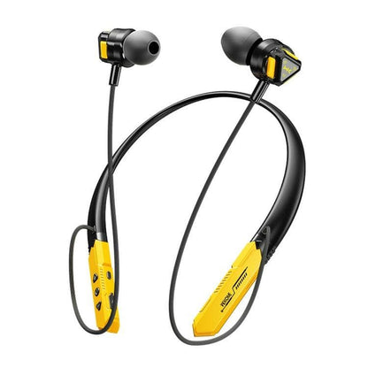 Wk-VC02-Neckband with 10 hours playback and Bluetooth version V5.2 (yellow) - HalfPe