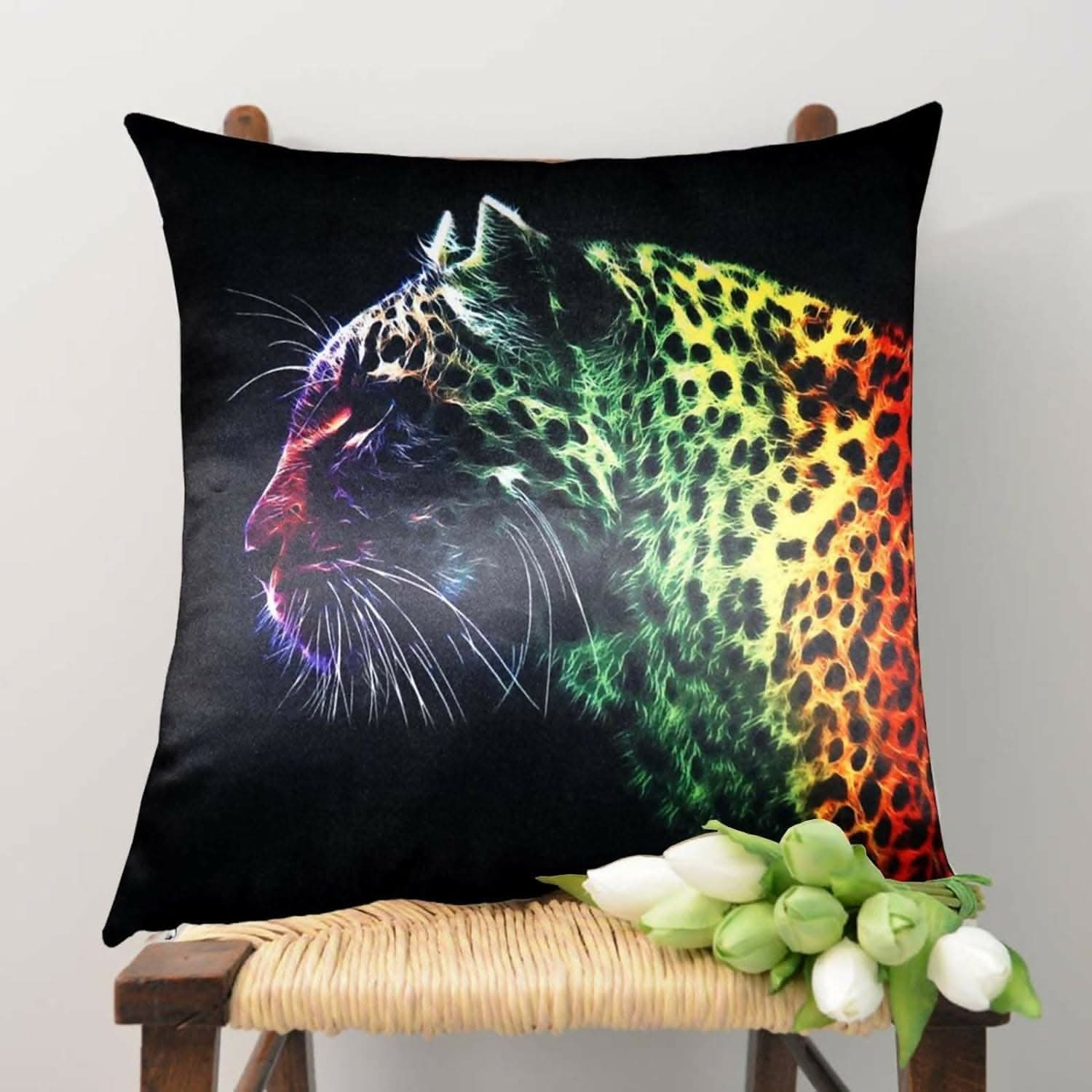 Lushomes Printed Cushion Cover (16 x 16 inches, Single pc) - HalfPe