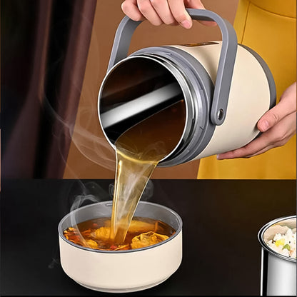 Vacuum Pot Heating Lunch Box USB Electric Heated Lunch Boxes Food Warmer Container Thermal Jar Stainless Steel & Office School Child Warmer (2 Ltr.)