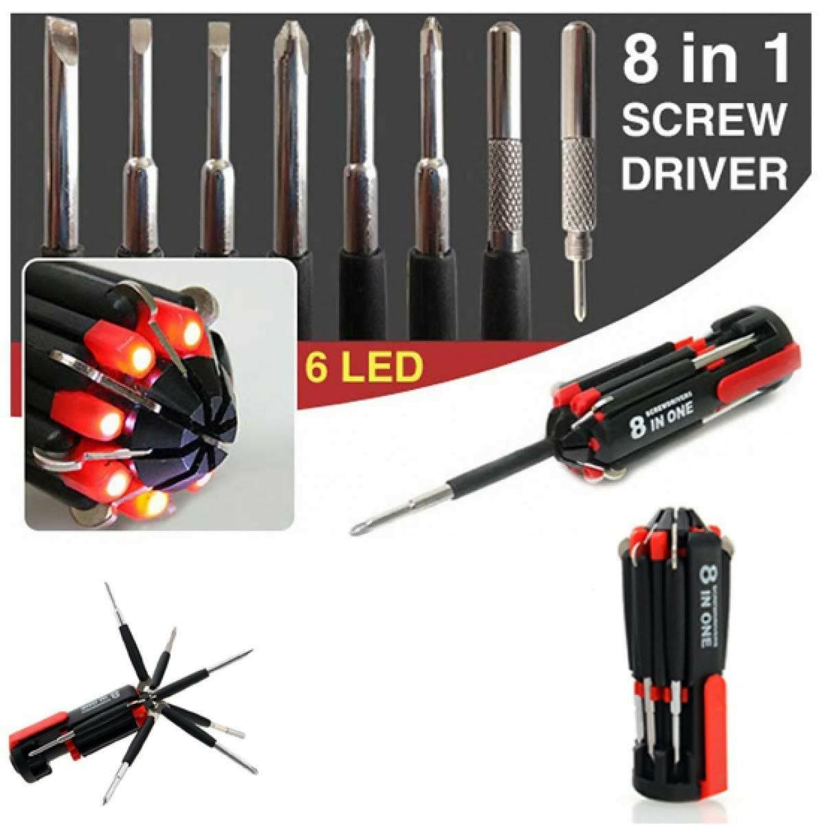 Screwdriver 8 in 1 Multi-function Screwdriver Kit, Long Handle Screwdriver - HalfPe