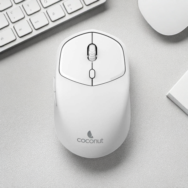 Coconut Jade Wireless Mouse + Bluetooth(White)