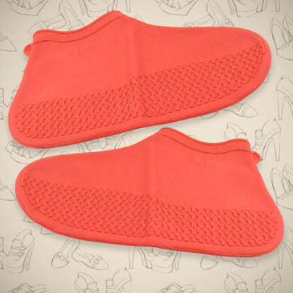 Non-Slip Waterproof Silicone Shoe Covers (Red, Medium, 1 Pair)