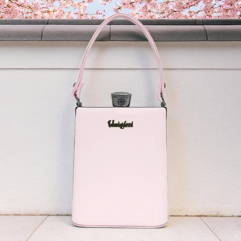 Metallic Box Clutch Handbag with Crown Lock