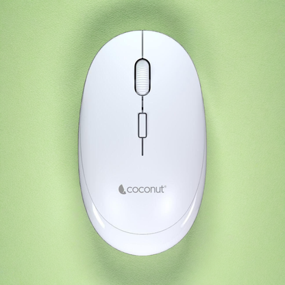 Coconut Glory Wireless & Bluetooth Mouse(White)