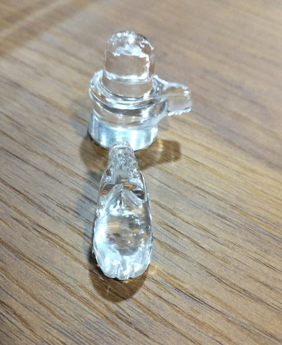 Spatika Lingam (set) – Natural Crystal Quartz Shiva Lingam for Pooja, Healing & Positive Energy