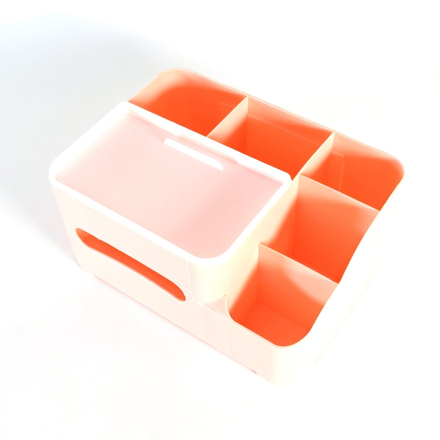 Multi-Function Desk Organizer with Tissue Holder – 6 Compartments for Home & Office