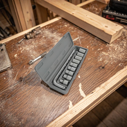 10-Piece 3/8 Inch Drive 6-Point Standard Socket Wrench Set