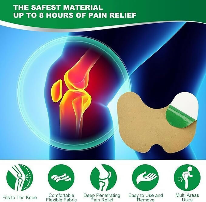 Natural Wormwood Knee Pain Relief Patches (10 Pcs) Herbal Arthritis & Joint Pain Relief Stickers Instant Comfort for Knee Inflammation & Aches