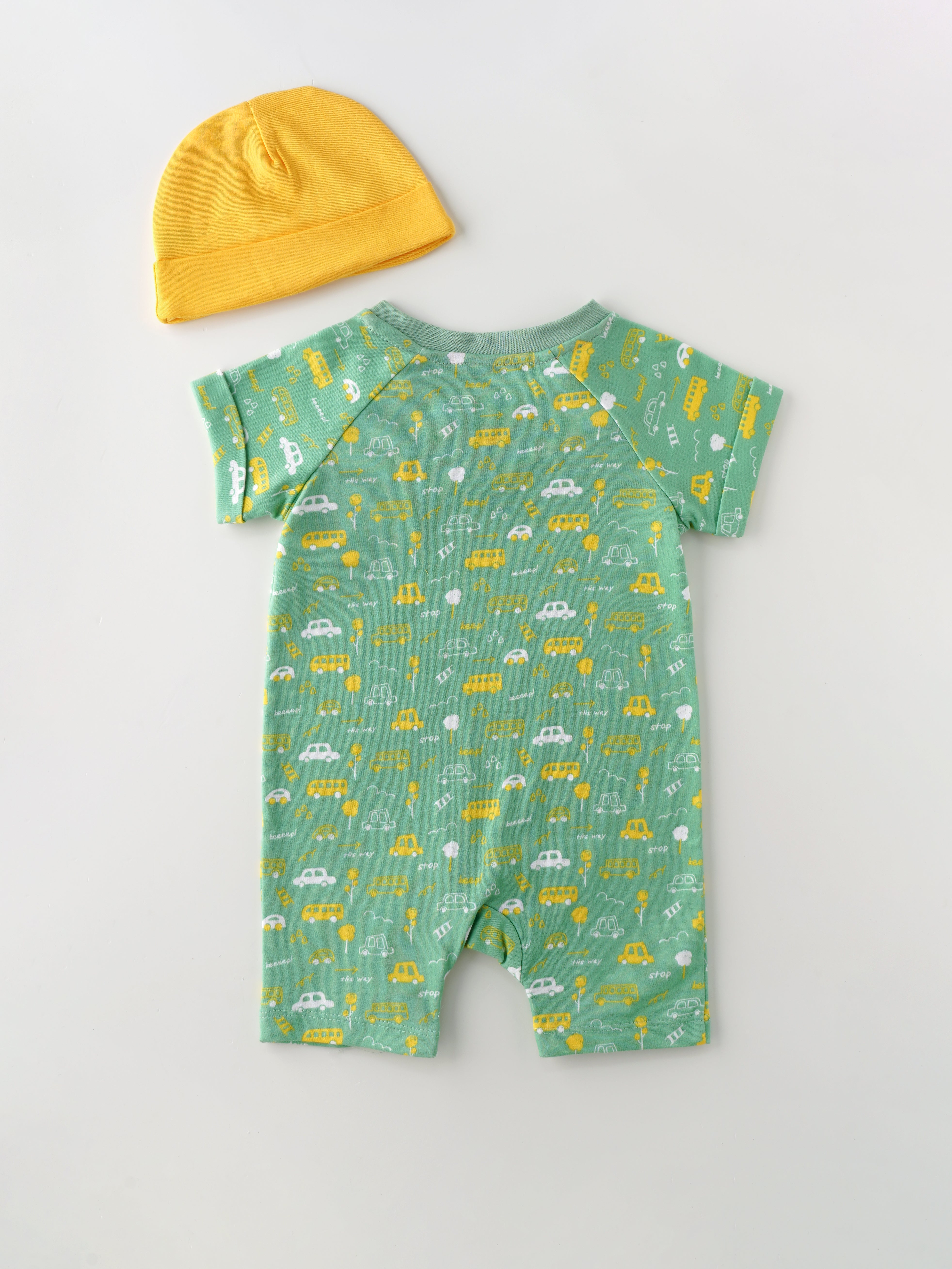 Popees Printed Romper with Cap (3–24 Months) for Baby Boys - Image 2