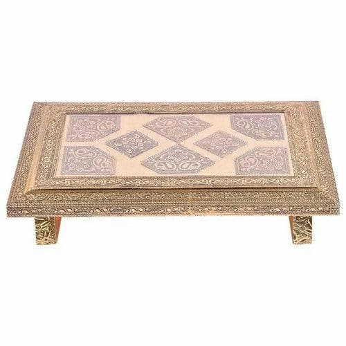 Golden Oxidized Chowki (15x10 cm) - HalfPe