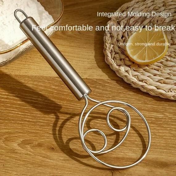 Dough Whisk,Stainless Steel Dutch Whisk Perfect Baking Tools, Whisking, Tirring Kitchen Tools (1 Pc) - HalfPe