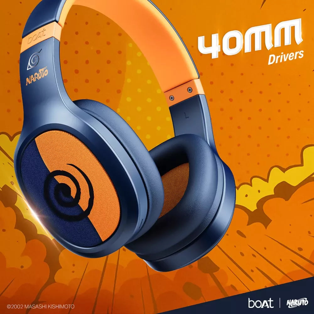 boAt Rockerz 460 Naruto Series - Naruto Edition Bluetooth Headphones (Blue, Orange) xpresselectronics