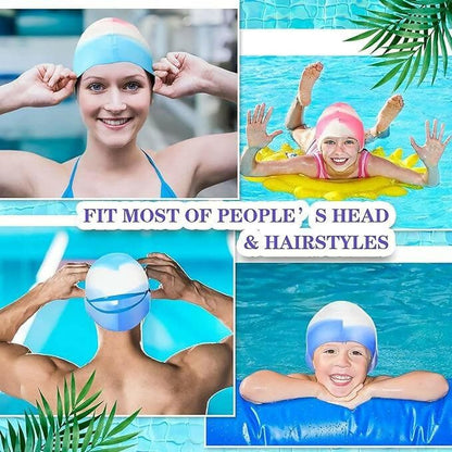 Swimming Cap For Men Women Hat Head cover waterproof (Multi Colours) - HalfPe