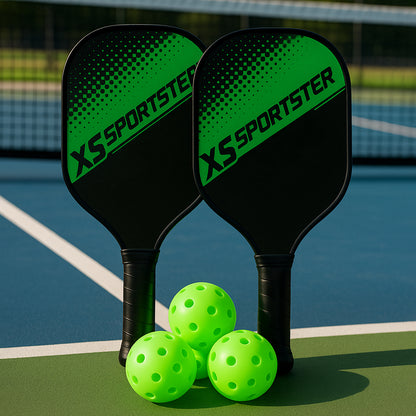 Professional Outdoor Pickleball Paddle and Ball Set with 2 Lightweight 250G Composite Paddles with 4 Perforated Balls (1 Set)