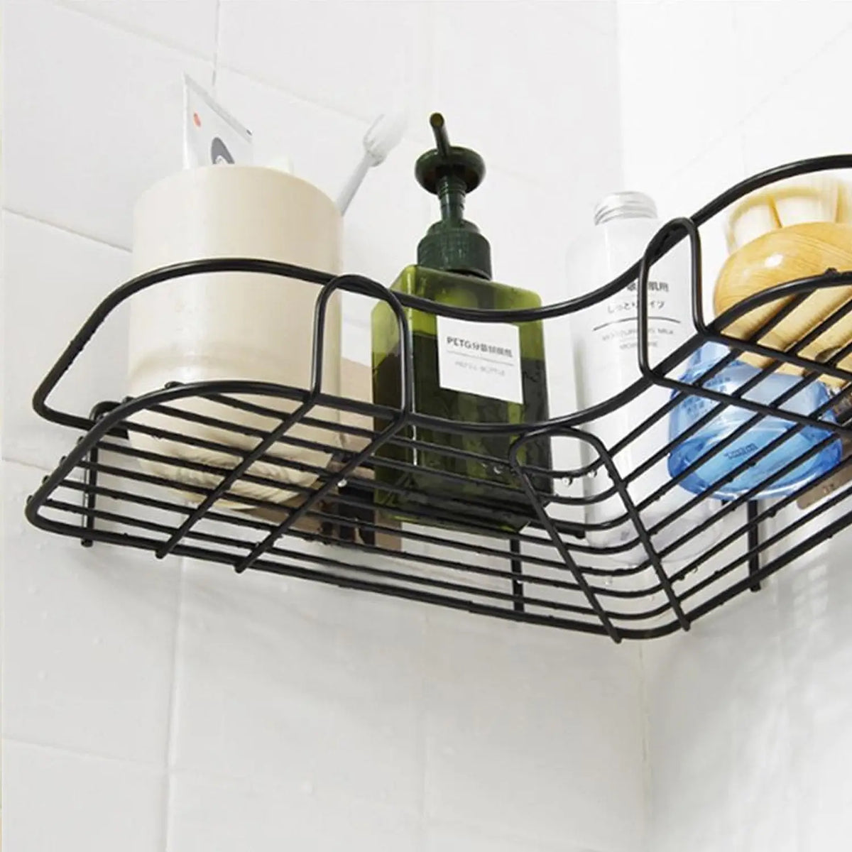 Self-adhesive Kitchen-bathroom Corner Shelf Organiser Storage Rack HP DD