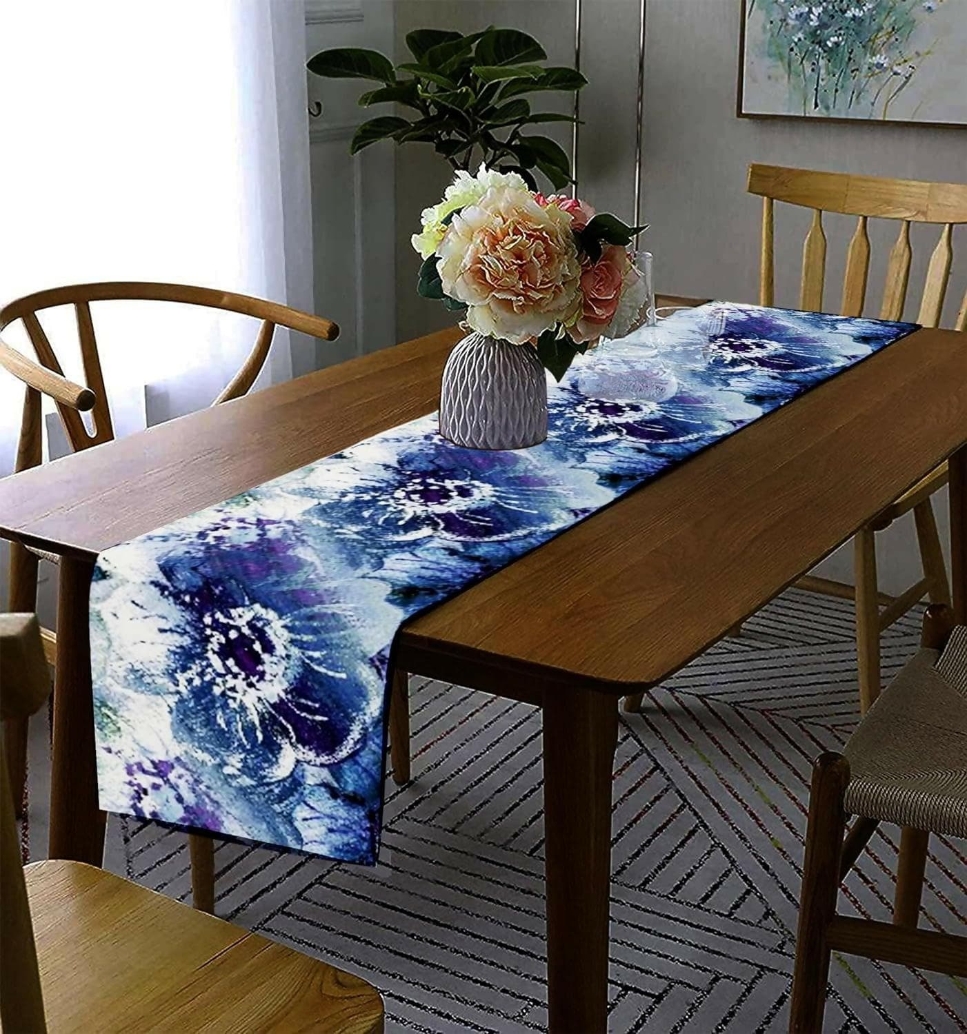 Lushomes table runner for 6 seater dining table, for Living Room (13 X72 Inches, Single piece) - HalfPe