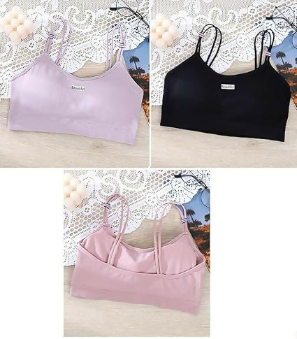 Beautiful Seamless Comfort Bralette Pack of 1Multicolor with Breathable Padded Sports Bra with Double Straps (Free Size)