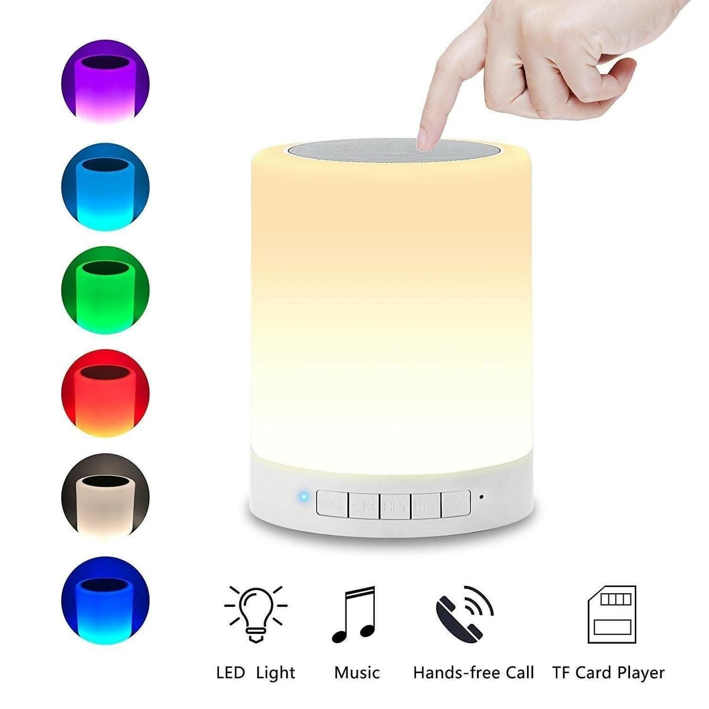 LED Touch Lamp Portable Bluetooth Speaker, Wireless HiFi Speaker Light, USB Rechargeable Portable with TWS - HalfPe