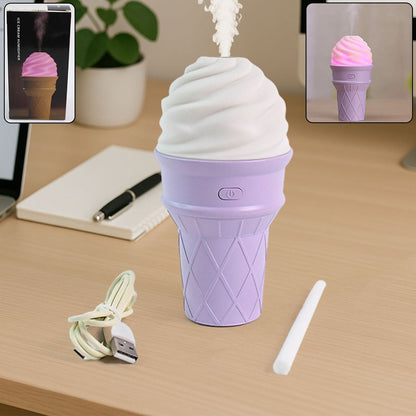 Ice Cream Cone Shape Air Freshener Humidifier (1pc  Purple )